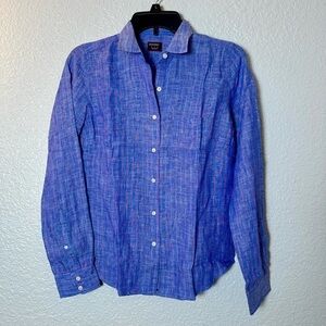 New UNTUCKit Shirt Womens Zell Button Down Long Sleeve Collared Linen Top